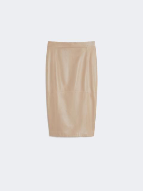 Max Mara Nappa leather pencil skirt - SAND