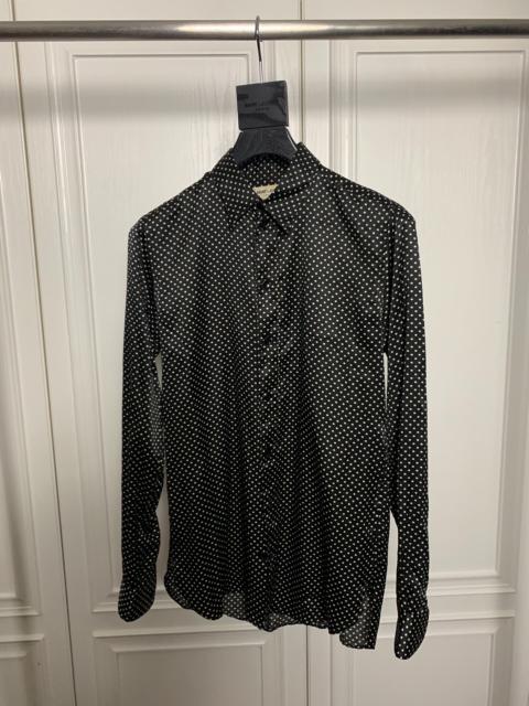 SAINT LAURENT Saint Laurent 16FW Black White Silk Polka Dot Look Shirt