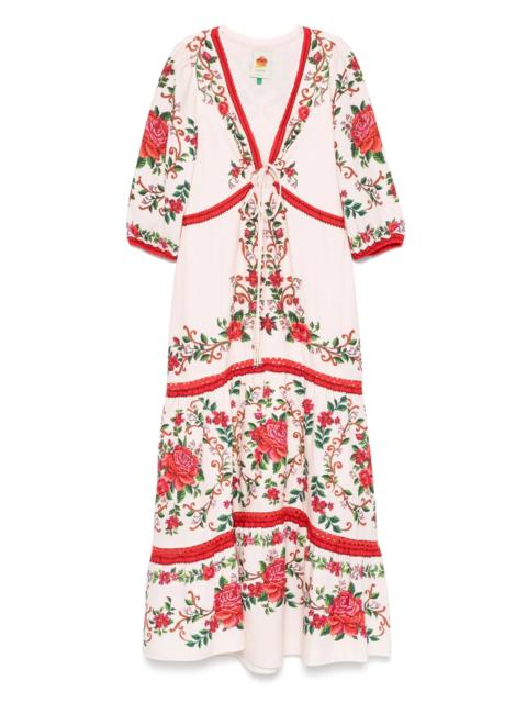 FARM RIO floral-jacquard maxi dress