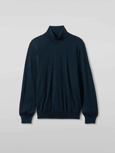 Johnstons of Elgin Superfine Cashmere Green Roll Neck Jumper
