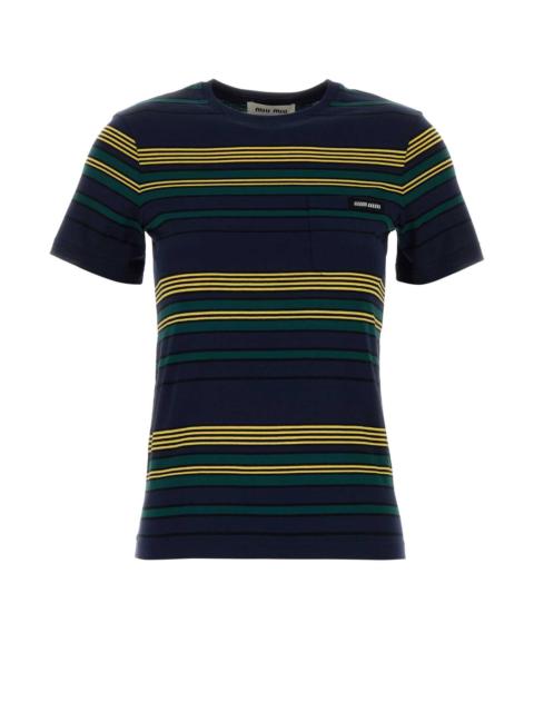 Miu Miu Miu Miu Women Embroidered Cotton T-Shirt