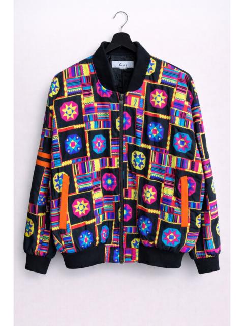 Other Designers Japanese Brand - Vintage GIVY Geometric Pattern Bomber Statement Outerwear
