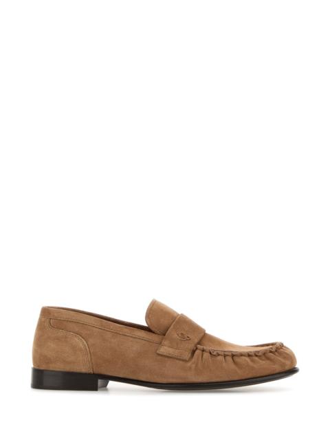 JIMMY CHOO Camel suede Ellis loafers