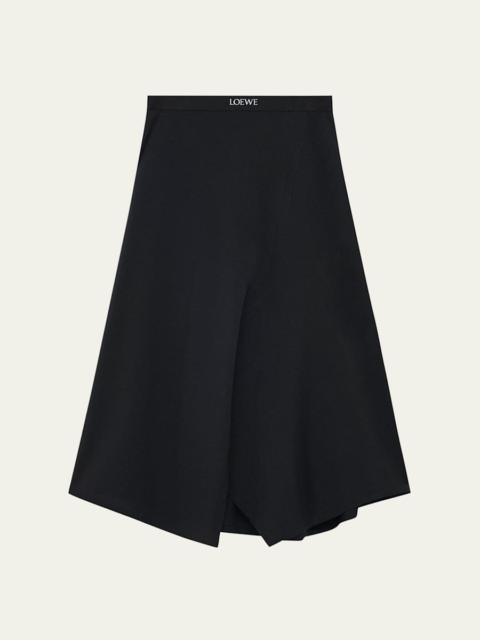 Loewe Asymmetric Logo Detail Midi Skirt