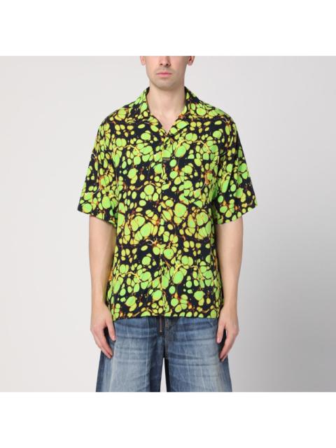Martine Rose Martine Rose Green Bowling Shirt With Abstract Pattern Men