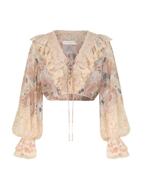 Zimmermann REBELLION LACE-UP BLOUSE