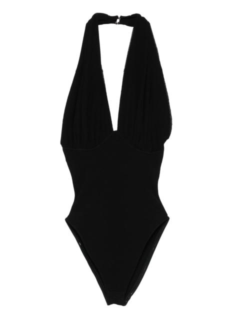 Paris Georgia draped halterneck bodysuit