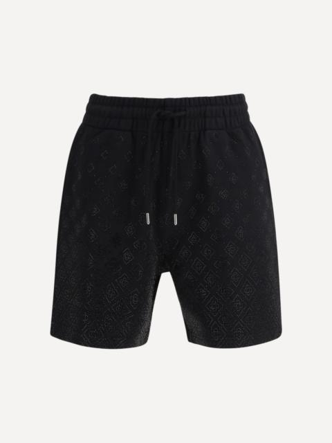 CASABLANCA Dégradé monogram made from crystals Shorts