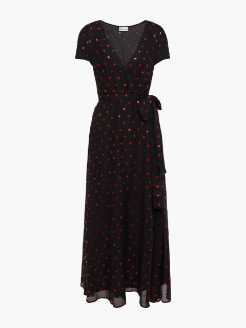 REDValentino Wrap-effect printed chiffon midi dress