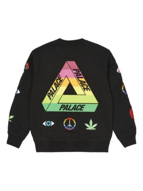PALACE Palace SS22 Mixed Media Bitmap Crew Sweater 'Black' P22CS206