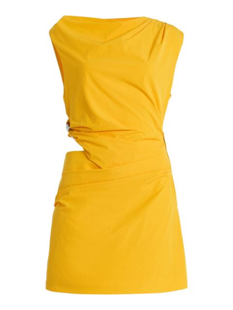 SIR. Sol Cutout Nylon Mini Dress yellow