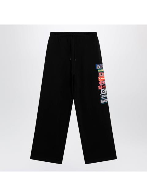 BALENCIAGA Balenciaga Black Jogger Trousers With Logo Print Men