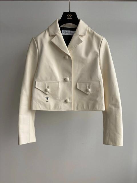 Dior Dior Off-White Honeybee Embroidered Cowhide Jacket