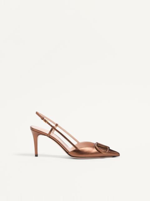 Valentino VLOGO SIGNATURE SLINGBACK PUMP IN LAMINATED NAPPA LEATHER 80MM