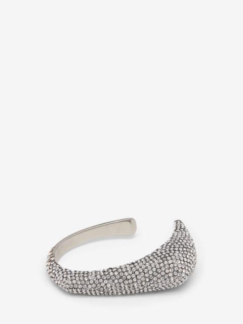 Alexander McQueen Women's Jewelled Thorn Claw Cuff in Antique Silver