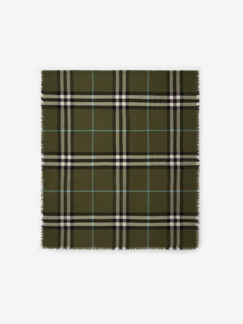 Burberry Wide Check Wool Scarf