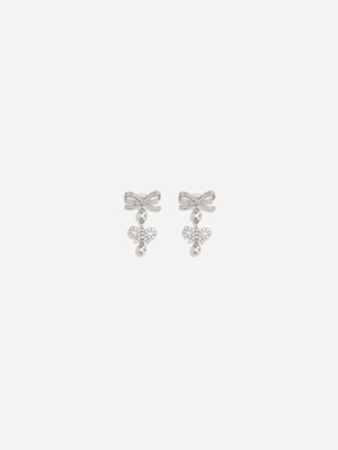 self-portrait Double Bow Pearl Earrings
