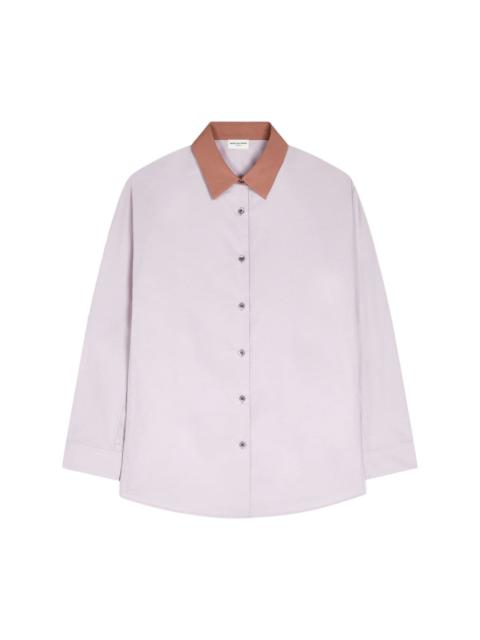 contrasting collar shirt