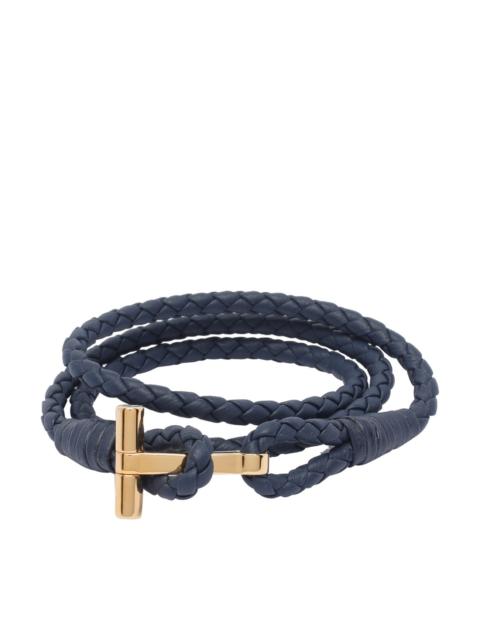Tom Ford Men Leather T Bracelet