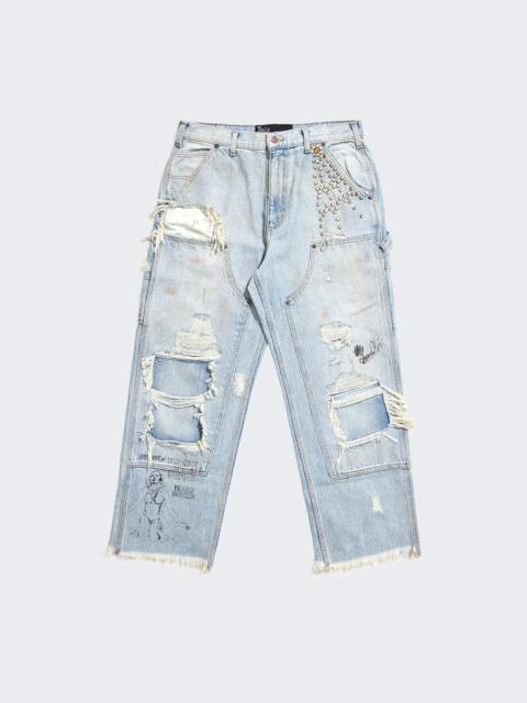 Paly Busted Double Knee Jean Light Blue