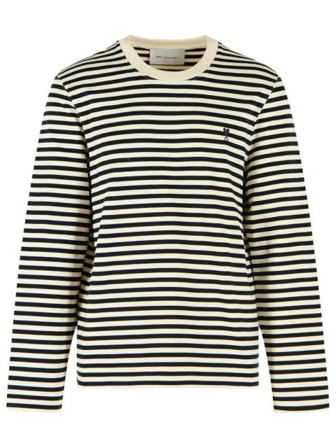 AMI Paris AMI Paris Marinière 'AMI De Cœur' Black Cotton T-shirt