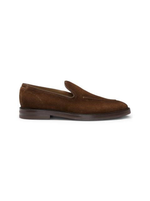 BOSS SUEDE LOAFERS WITH LEATHER PIPING