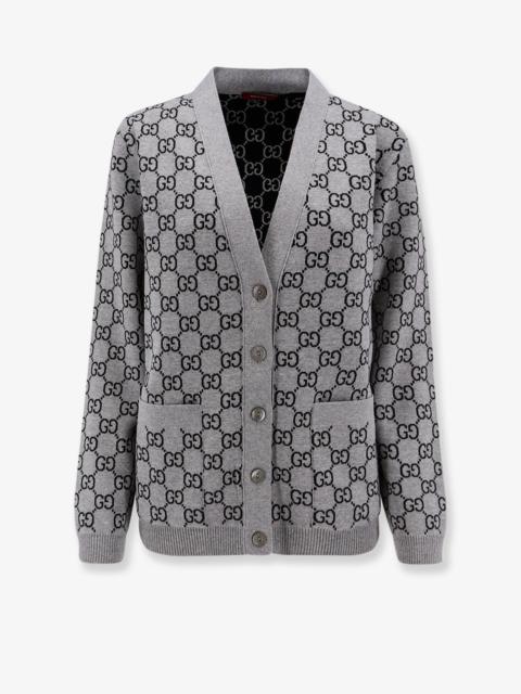 GUCCI Reversible Wool Cardigan With Gg Motif