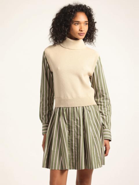 DEREK LAM 10 CROSBY CRESSIDA MIXED MEDIA DRESS