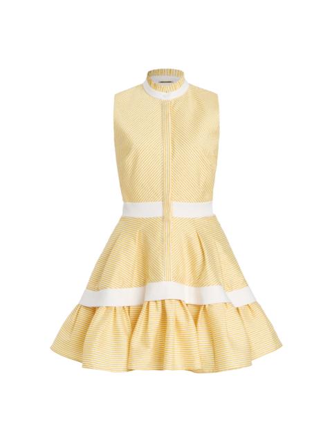 ALEXIS Natacha Herringbone Mini Shirt Dress yellow