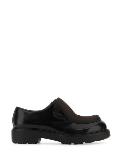 Prada Prada Men Black Leather Diapason Lace-Up Shoes