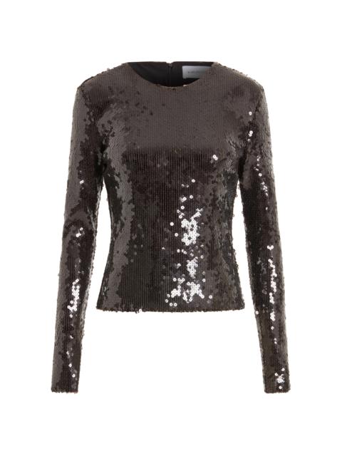16ARLINGTON Tanith Sequined Mesh Top brown