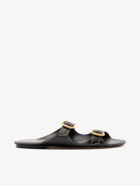 Larroudé Amalfi Flat Black Leather