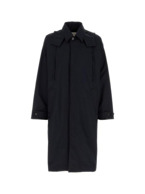 Bottega Veneta Bottega Veneta Men Navy Blue Nylon Blend Trench Coat