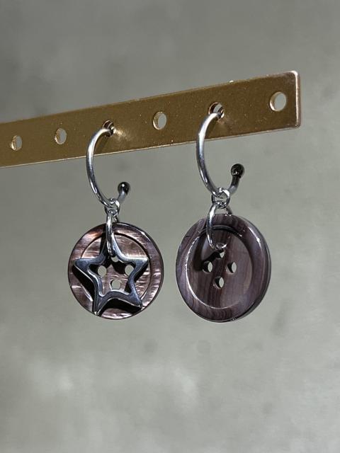 Other Designers Handmade Natural Shell Buttons Earrings 1 Pair