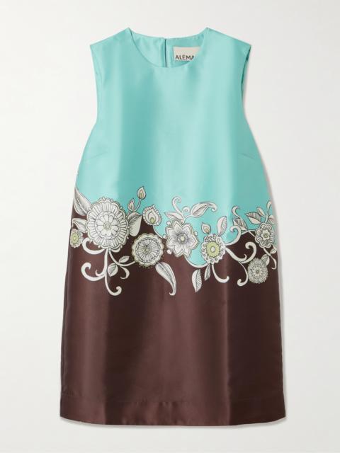 ALÉMAIS Gia Floral-print Recycled Satin-twill Mini Dress