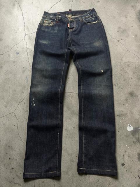 DSQUARED2 Archive Y2K Dsquared2 FW08 Distressed Big Logo Denim Jeans