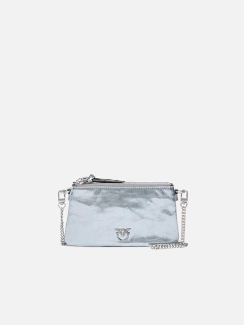 PINKO MINI DOUBLE BAG IN LAMINATED LEATHER
