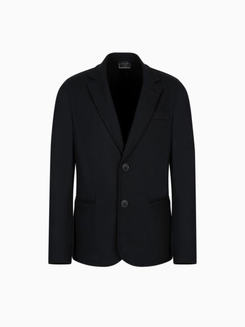 GIORGIO ARMANI Icon single-breasted jacket in pure cashmere jersey cloth