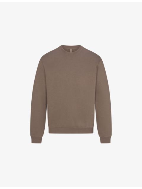 SKIMS Classic crewneck lounge cotton-blend sweatshirt