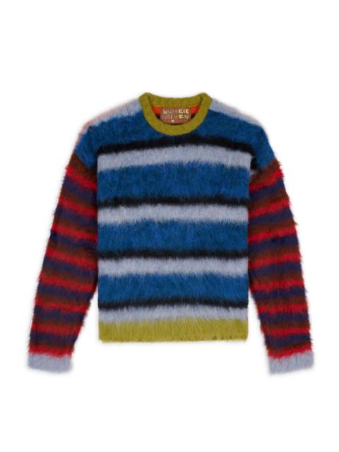 BRAIN DEAD Blurry Lines Alpaca Crewneck Sweater - Multi
