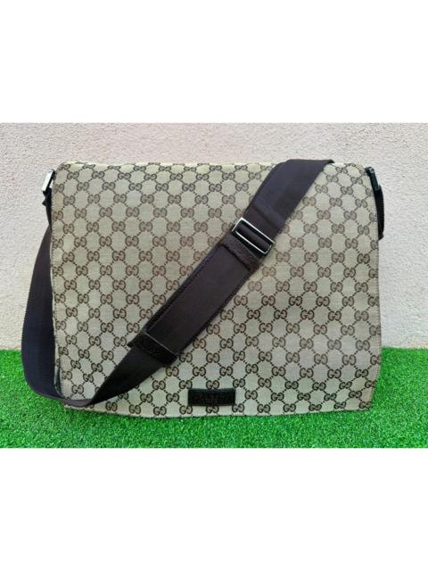 GUCCI Authentic Gucci GG Monogram Large Flap Messenger Bag