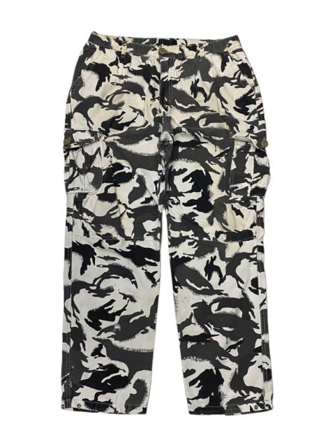 Other Designers Archival Clothing - JAPANESE BRAND WHITE CAMO MULTI POCKET CARGO PANTS
