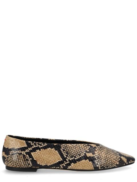 Aeyde BETTY BALLERINA IN PYTHON EFFECT PRINTED LEATHER