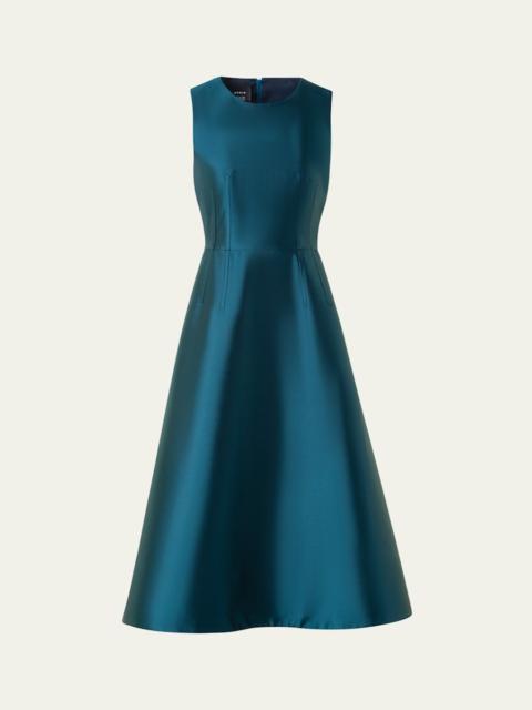 AKRIS Dupion Silk Sleeveless Cocktail Dress