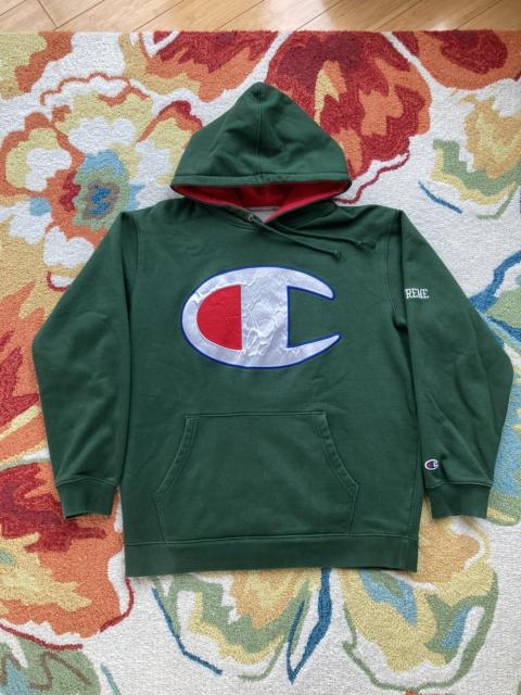 Supreme Supreme x Champion Satin Logo Hoodie SS17 Green