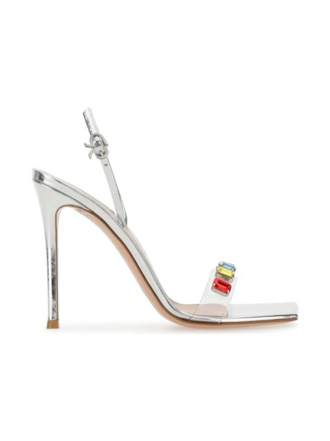 Gianvito Rossi Silver Leather â and Pvc Ribbon Candy Sandals