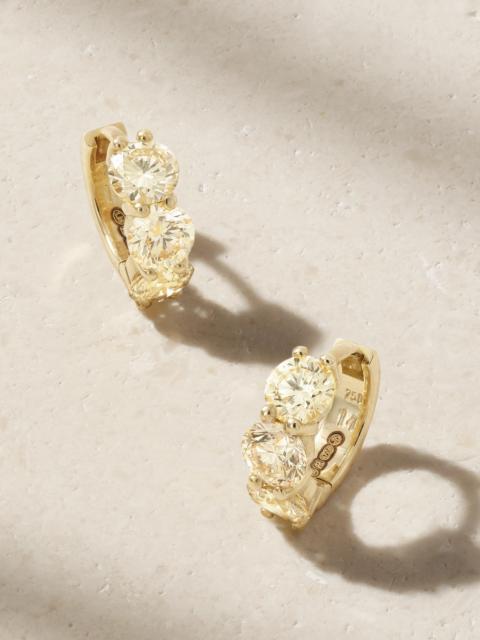 ILEANA MAKRI Cascade Huggie 18-karat Gold Diamond Hoop Earrings