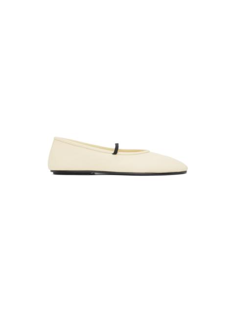 The Row Off-White Elastic Ballerina Flats