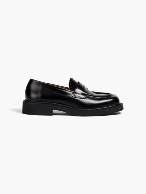 Sandro Glossed-leather penny loafers