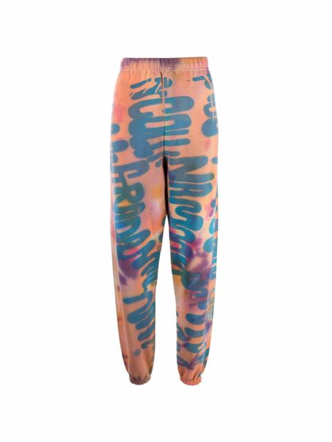 graffiti-print trousers